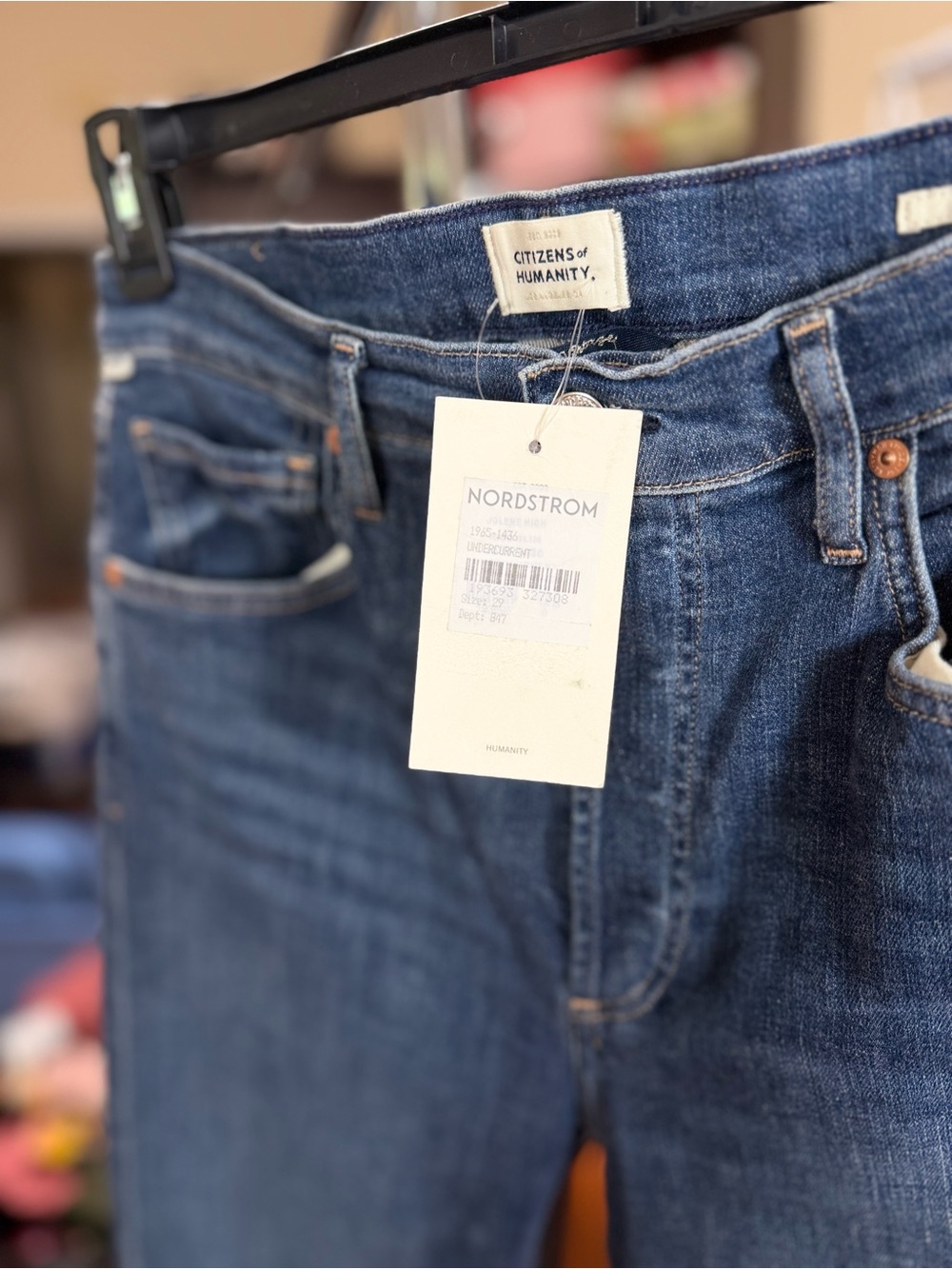 Citizens Of Humanity Classic Blue High-Rise Wide-Leg Jeans - Picture 2 of 3